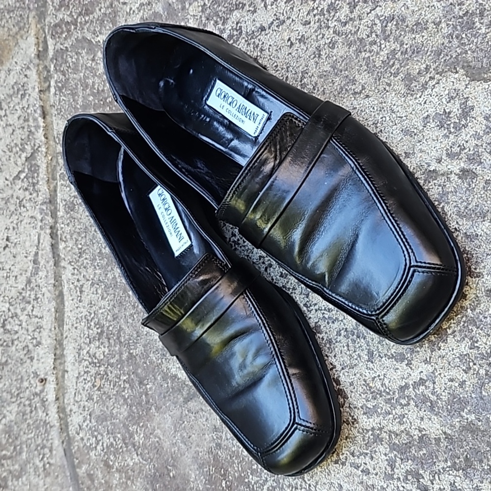 Georgia Armani  leather loafer shoes Size 38